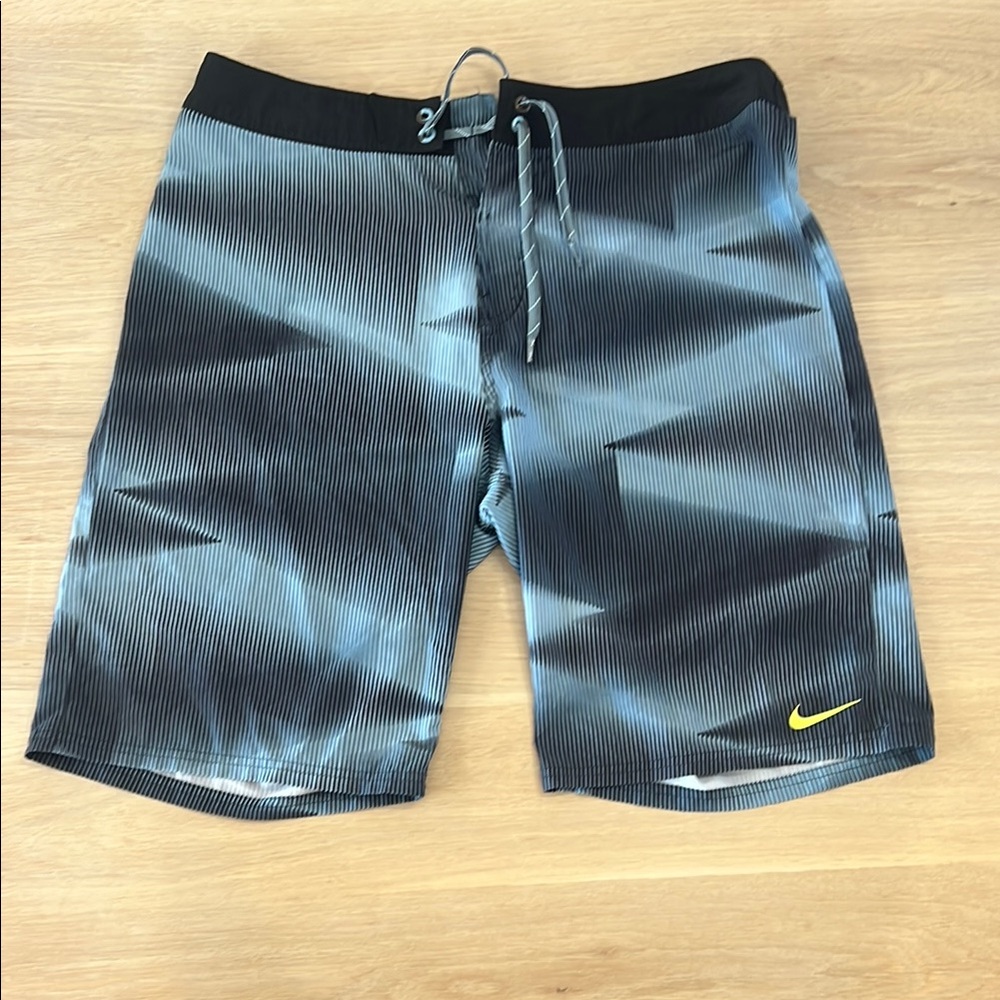 Nike Men's Blue and Black Swim Board Shorts